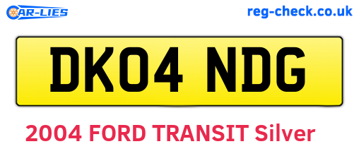 DK04NDG are the vehicle registration plates.