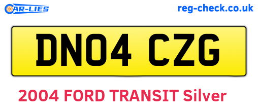 DN04CZG are the vehicle registration plates.