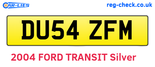 DU54ZFM are the vehicle registration plates.