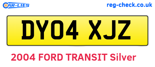 DY04XJZ are the vehicle registration plates.