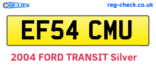 EF54CMU are the vehicle registration plates.