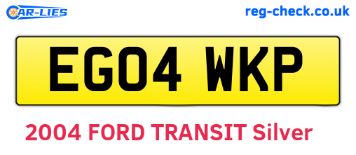 EG04WKP are the vehicle registration plates.