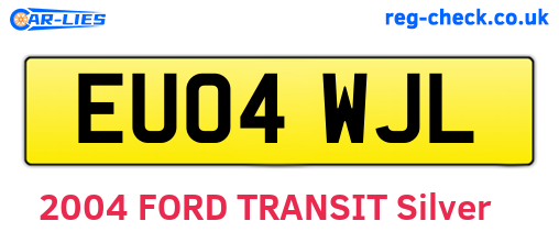 EU04WJL are the vehicle registration plates.