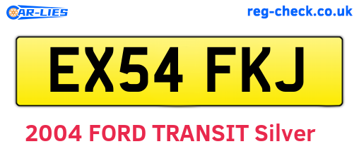 EX54FKJ are the vehicle registration plates.