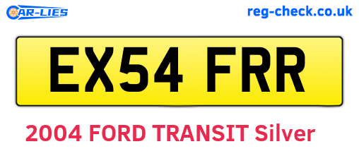 EX54FRR are the vehicle registration plates.