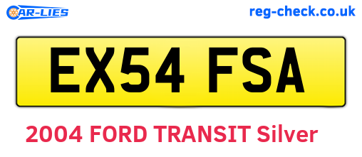 EX54FSA are the vehicle registration plates.