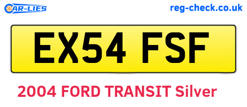 EX54FSF are the vehicle registration plates.