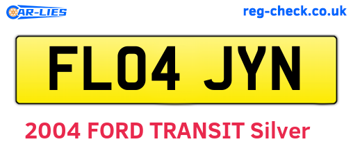 FL04JYN are the vehicle registration plates.