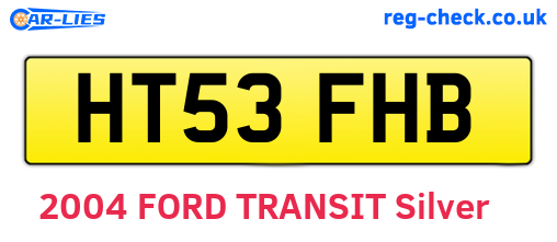 HT53FHB are the vehicle registration plates.
