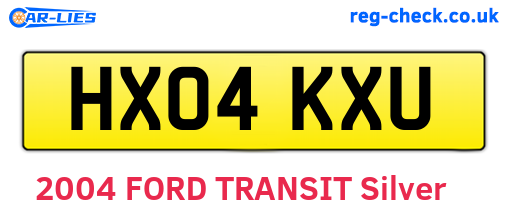 HX04KXU are the vehicle registration plates.