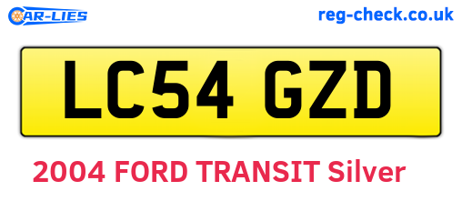 LC54GZD are the vehicle registration plates.