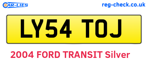 LY54TOJ are the vehicle registration plates.