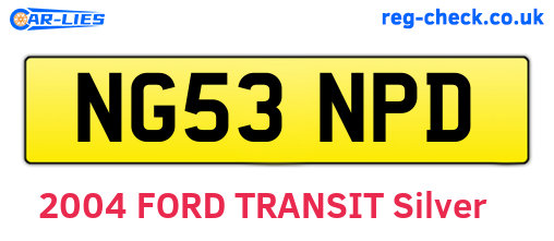 NG53NPD are the vehicle registration plates.