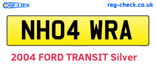 NH04WRA are the vehicle registration plates.