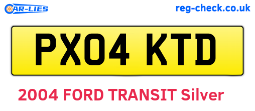 PX04KTD are the vehicle registration plates.
