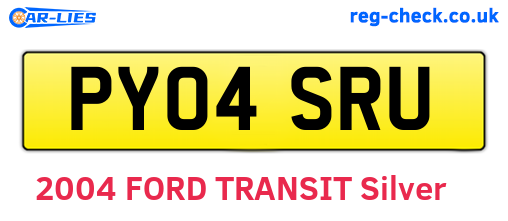 PY04SRU are the vehicle registration plates.