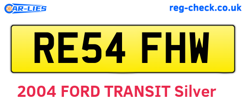 RE54FHW are the vehicle registration plates.
