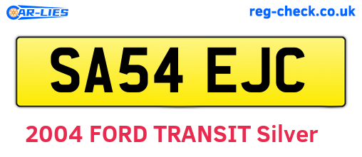 SA54EJC are the vehicle registration plates.