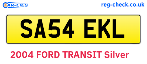 SA54EKL are the vehicle registration plates.