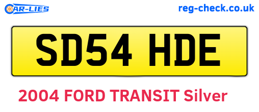 SD54HDE are the vehicle registration plates.