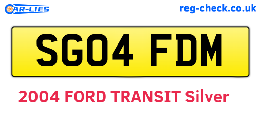 SG04FDM are the vehicle registration plates.