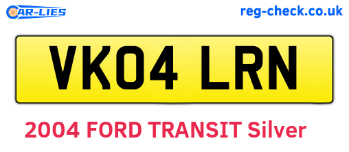 VK04LRN are the vehicle registration plates.