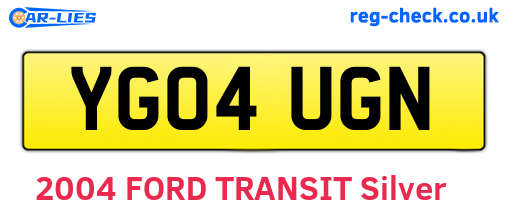 YG04UGN are the vehicle registration plates.