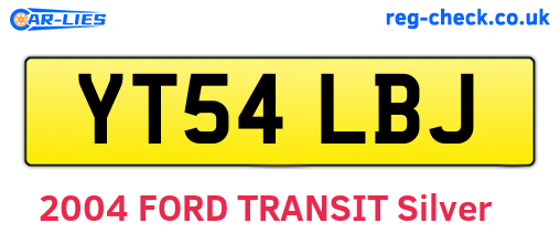 YT54LBJ are the vehicle registration plates.
