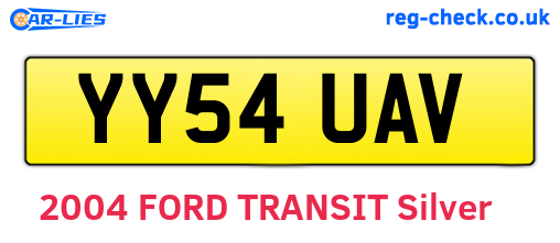YY54UAV are the vehicle registration plates.