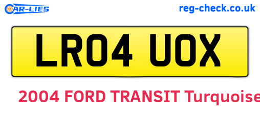 LR04UOX are the vehicle registration plates.
