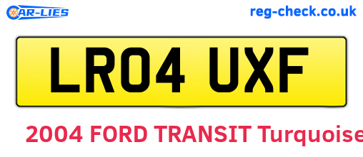LR04UXF are the vehicle registration plates.