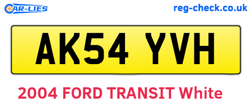 AK54YVH are the vehicle registration plates.