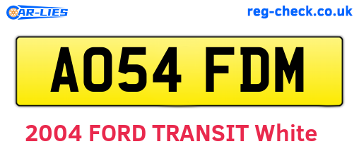 AO54FDM are the vehicle registration plates.