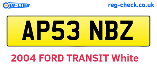AP53NBZ are the vehicle registration plates.