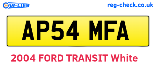 AP54MFA are the vehicle registration plates.