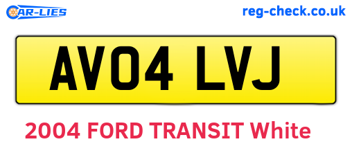 AV04LVJ are the vehicle registration plates.