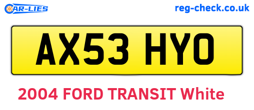AX53HYO are the vehicle registration plates.