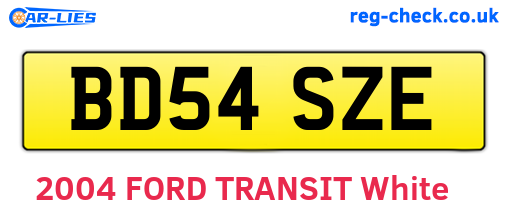 BD54SZE are the vehicle registration plates.