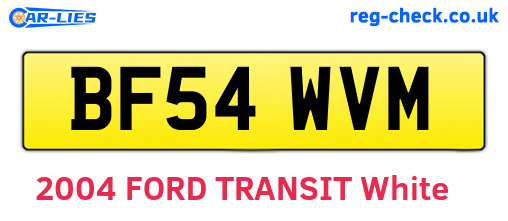 BF54WVM are the vehicle registration plates.
