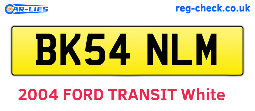 BK54NLM are the vehicle registration plates.