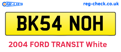 BK54NOH are the vehicle registration plates.