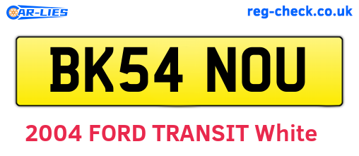 BK54NOU are the vehicle registration plates.