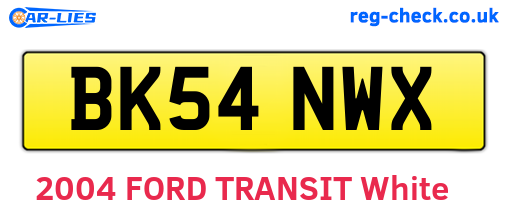 BK54NWX are the vehicle registration plates.