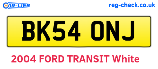 BK54ONJ are the vehicle registration plates.