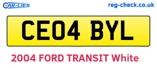 CE04BYL are the vehicle registration plates.