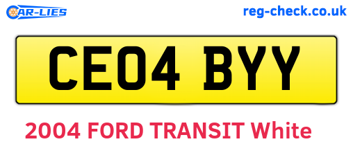 CE04BYY are the vehicle registration plates.