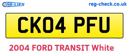 CK04PFU are the vehicle registration plates.