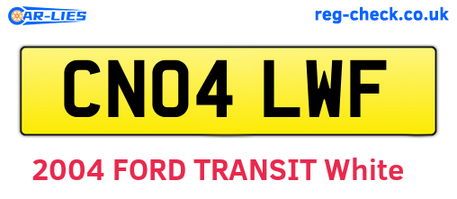 CN04LWF are the vehicle registration plates.