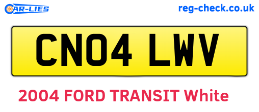 CN04LWV are the vehicle registration plates.