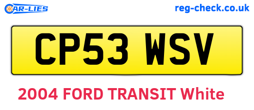 CP53WSV are the vehicle registration plates.